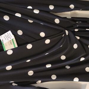 Anne Klein Polka Dot Blouse Black and White